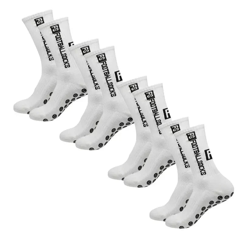 Sports socks with silicone grip and cotton-spandex