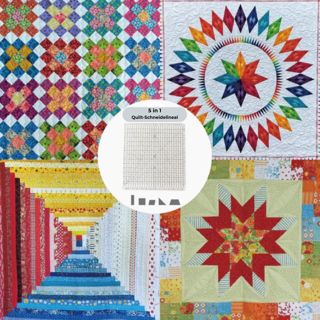 Quilt cutting aid with non-slip grip surface cm