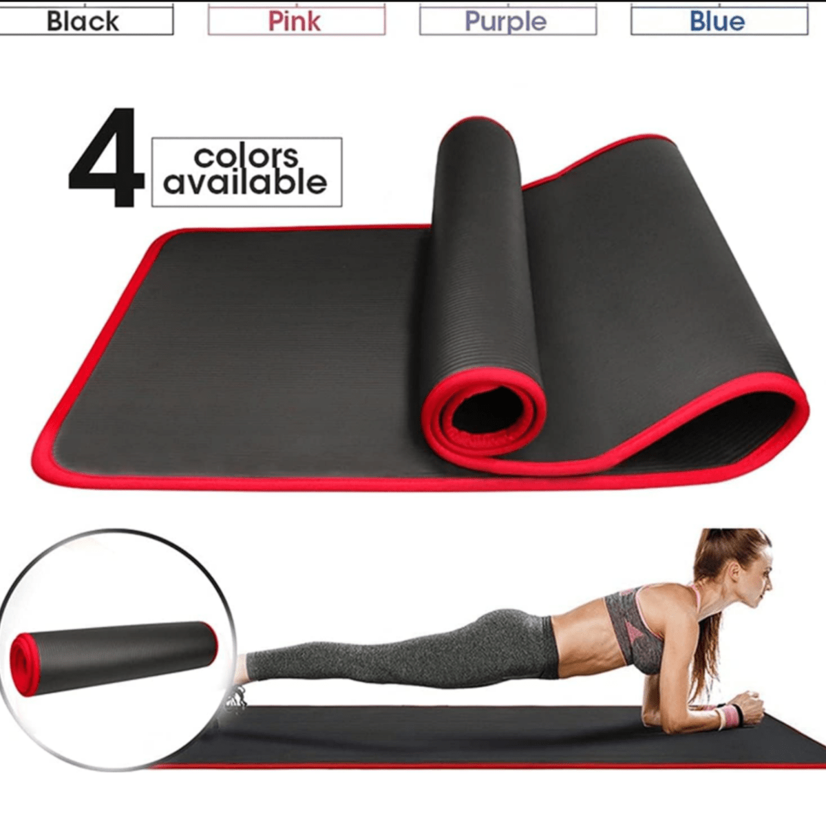 Yogamatte Extra Dick 1 cm mit Antislip-Oberfläche