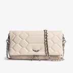 Clutch with rhinestone details and chain shoulder strap