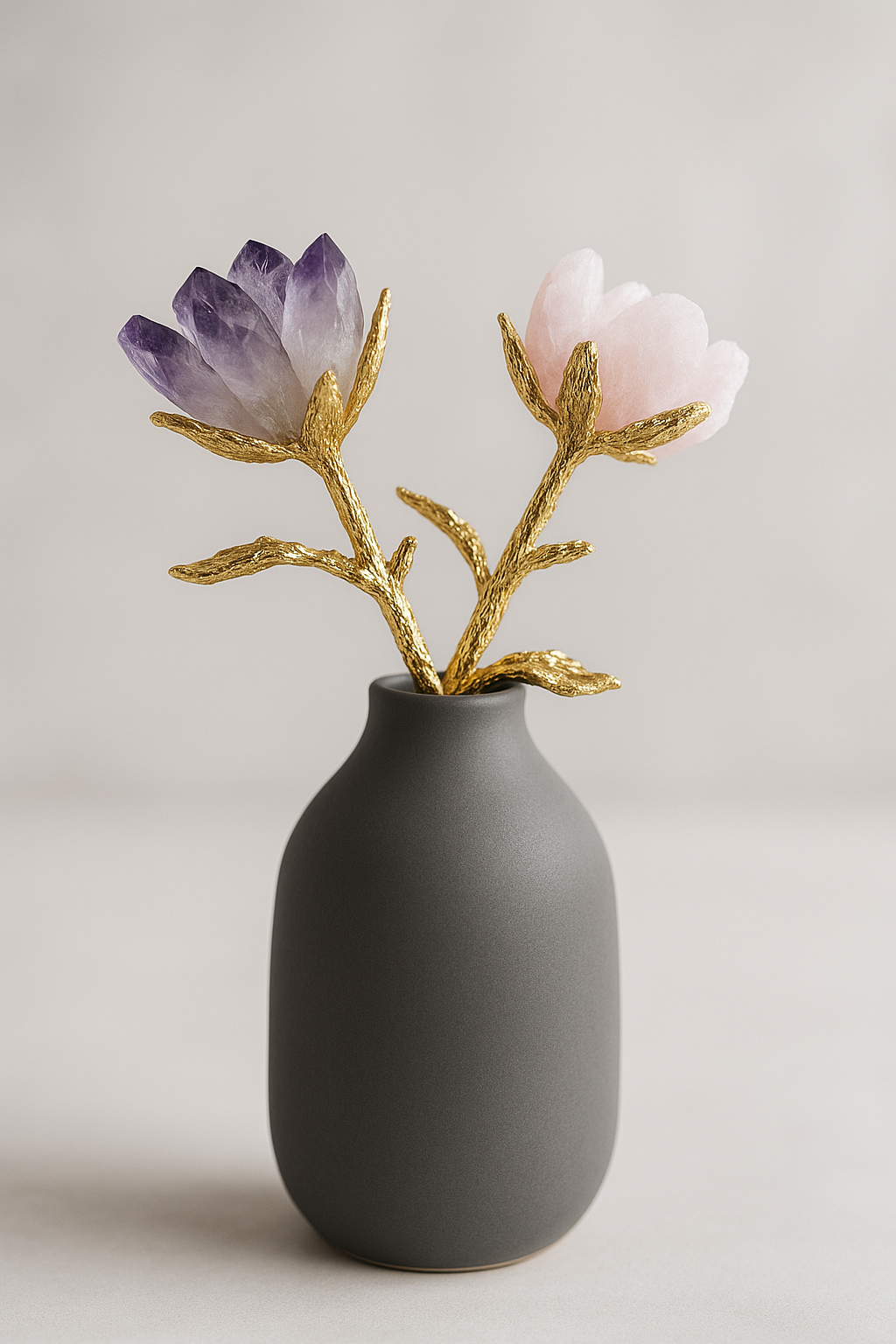 Crystal rose with gemstone – Handmade decoration