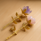 Crystal rose with gemstone – Handmade decoration