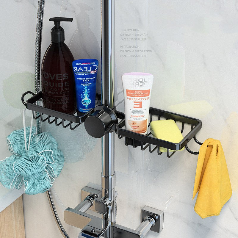 Faucet Kitchen Organizer – Sponge, Brush & Towel Bar in One