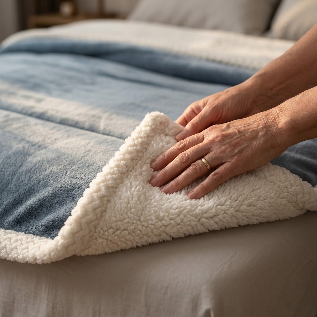 Double-layer cozy blanket - milk fleece with sherpa backing, 120 × 200 to 200 × 230 cm
