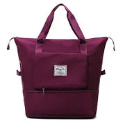 Foldable travel bag with wet compartment