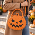 Handtasche Kürbis-Motiv Kunstleder Halloween