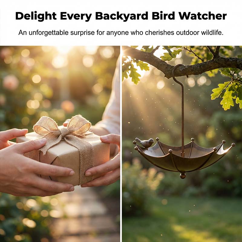 Metal Bird Bath Umbrella Design – Hanging for Garden