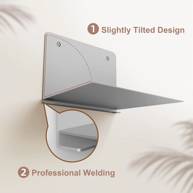 Invisible stainless steel bookshelf – floating wall mount