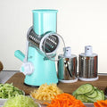 Rotary vegetable slicer with 3 stainless steel drums