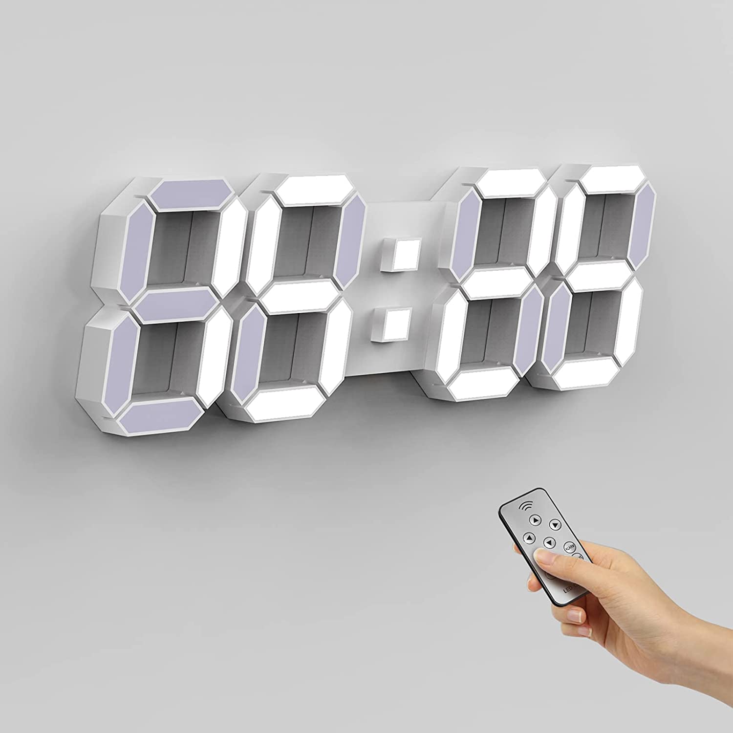 3D LED Digital Wall Clock with Remote Control
