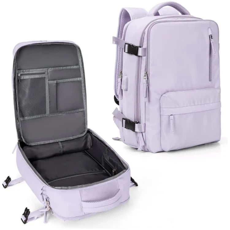 Travel backpack 35 L with USB port and shoe compartment