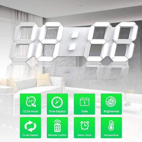 3D LED Wanduhr Digital mit Fernbedienung