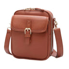 Faux Leather Crossbody Bag with Two Compartments