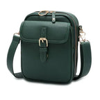 Faux Leather Crossbody Bag with Two Compartments