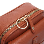 Faux Leather Crossbody Bag with Two Compartments