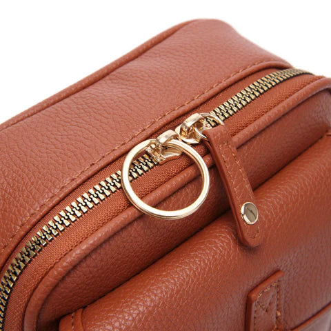Faux Leather Crossbody Bag with Two Compartments