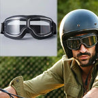 Vintage motorcycle goggles with adjustable elastic band