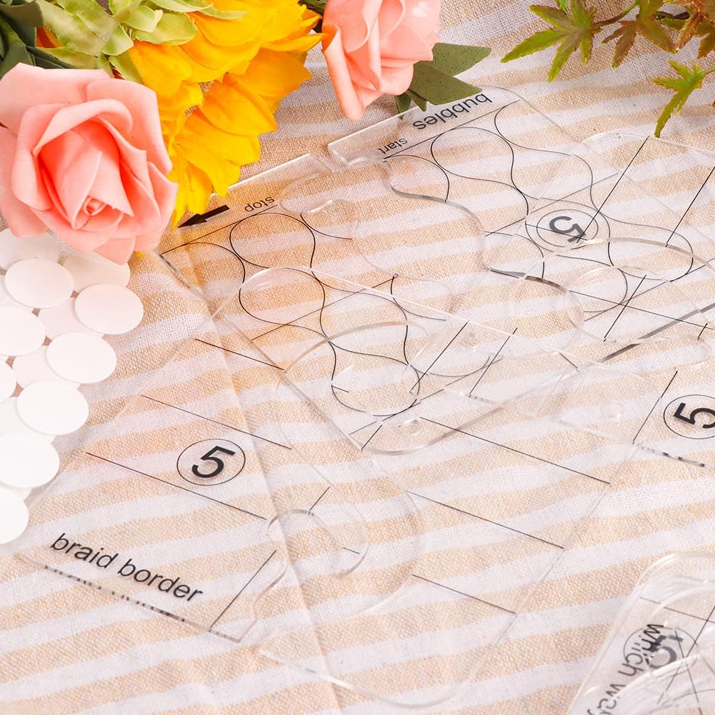 Quilting-Schablonen Set mit 11 Vorlagen für Freies Nähen
