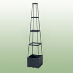 Self-watering planter box with trellis – Anthracite