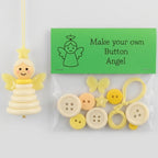 DIY Christmas ornaments made from buttons, craft kit with thread and accessories