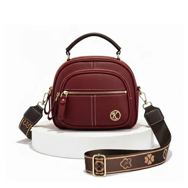 Compact Crossbody Bag – Five Compartments, Lightweight Faux Leather