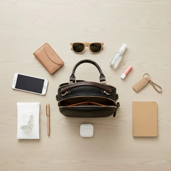 Compact Crossbody Bag – Five Compartments, Lightweight Faux Leather