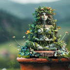Garden Stake Forest Spirit with Natural Motif made of Acrylic