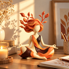 Yoga-Figur Dekorativ Handbemalt