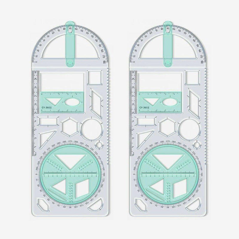 Multifunctional Geometry Ruler with Protractor