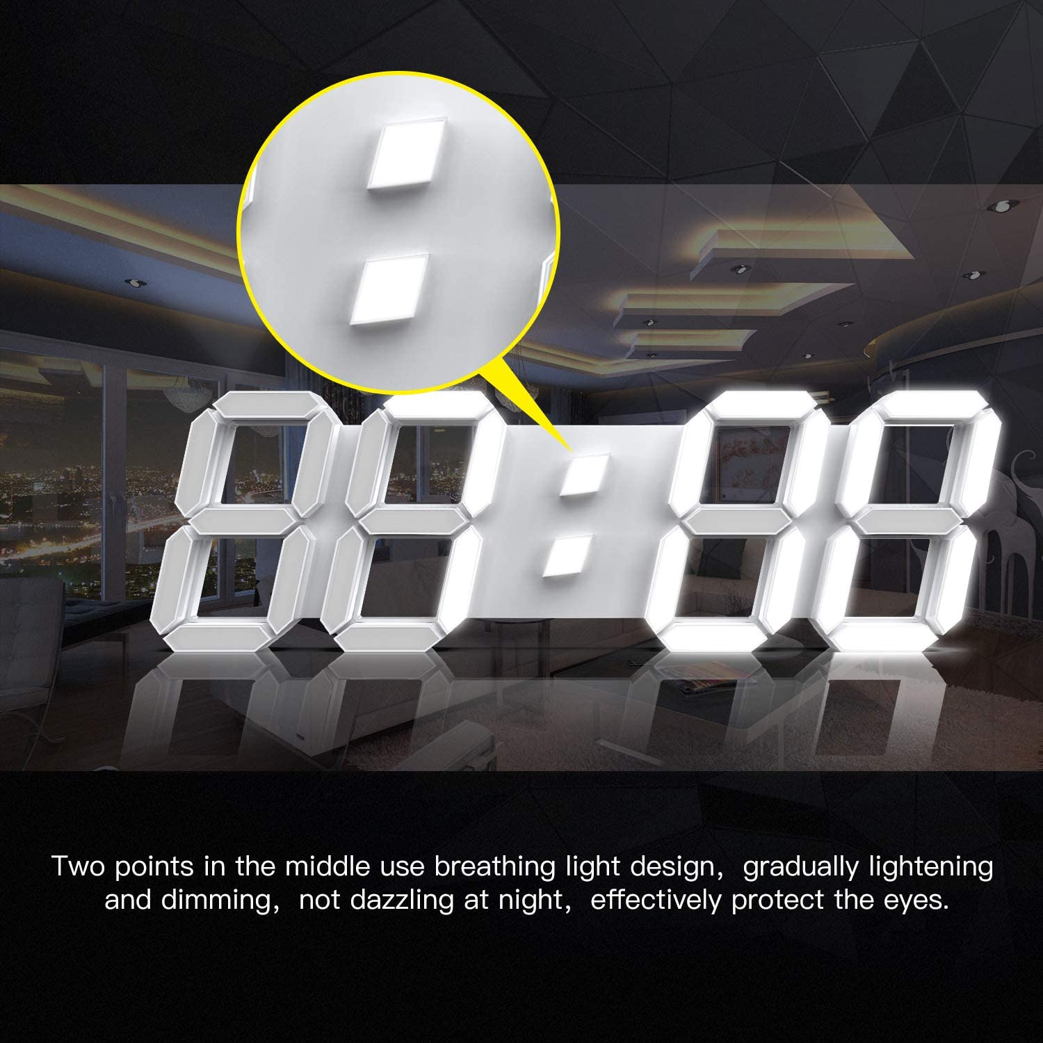 3D LED Digital Wall Clock with Remote Control