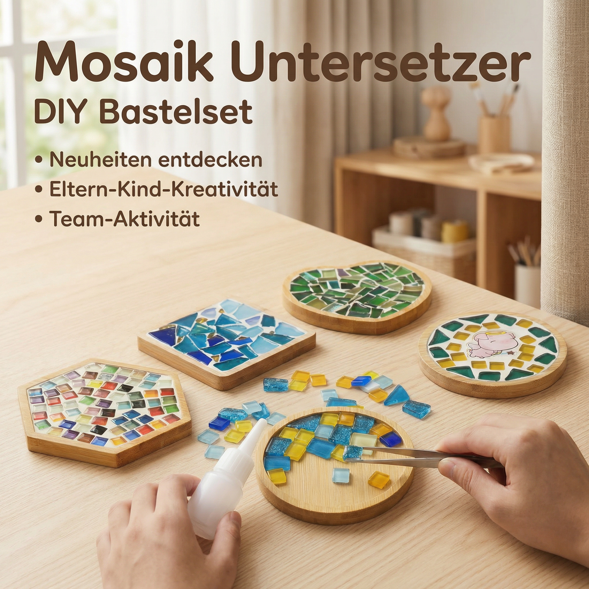 Mosaik Untersetzer Bastelset für Familien