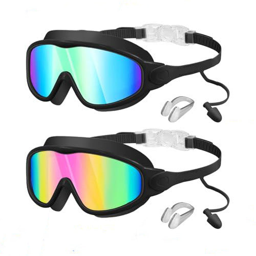 Schwimmbrille Anti-Beschlag mit Ohrstöpseln - 2er-Set
