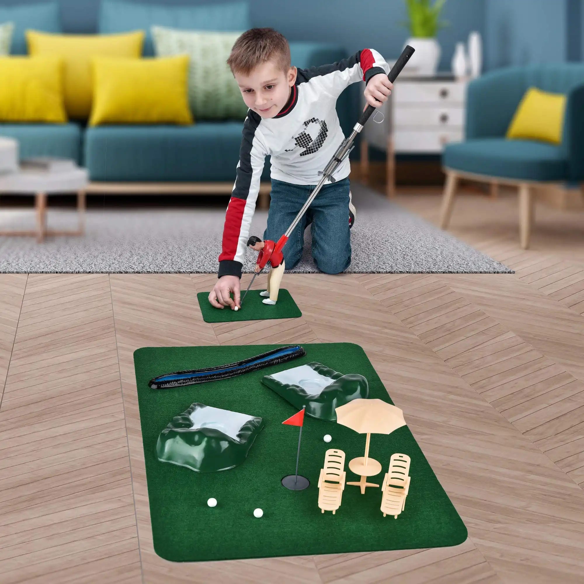 Golf-Set für drinnen mit 5 Schlägern
