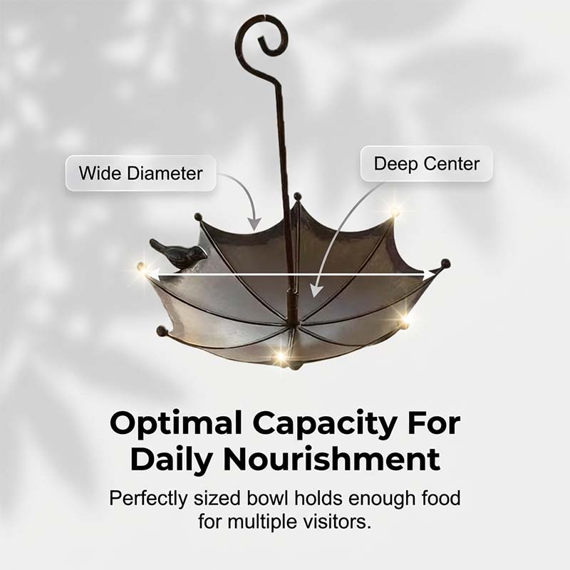 Metal Bird Bath Umbrella Design – Hanging for Garden