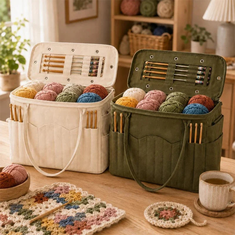 Nadel-Rolltasche Canvas für Strick- und Häkelnadeln