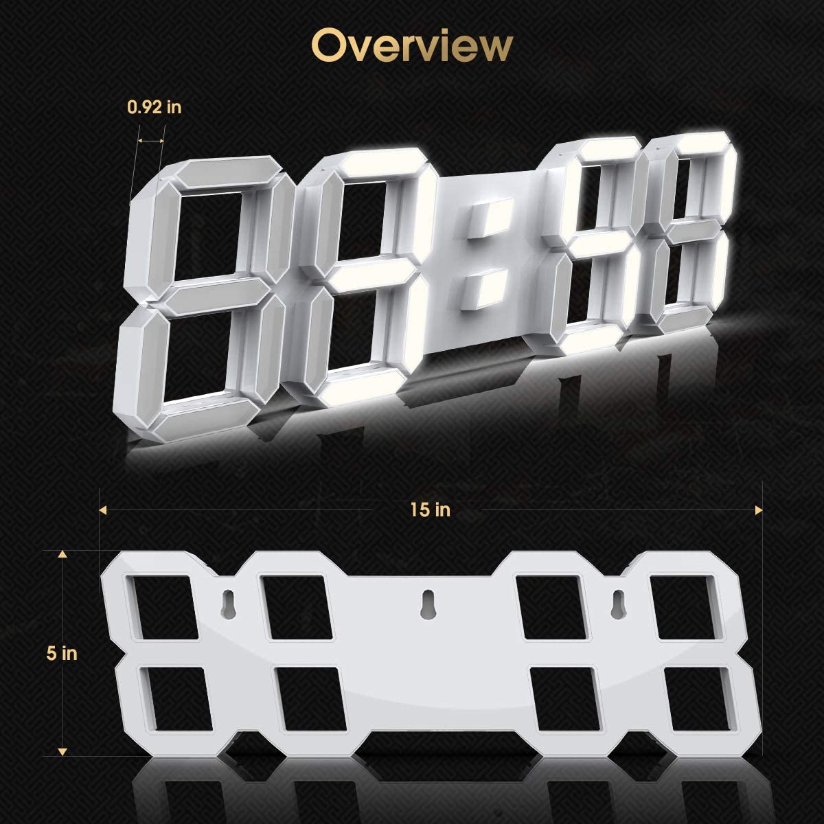 3D LED Wanduhr Digital mit Fernbedienung