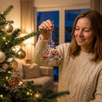 Hummingbird Christmas ornaments, set of 5, 8 cm, shimmering and multicolored