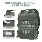 Travel backpack 35 L with USB port and shoe compartment