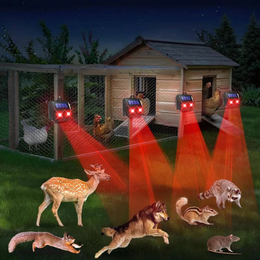 Solar Tierabwehr mit Ultraschall gegen Gartenschädlinge