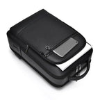 Leather backpack with USB charging port for 15.6-inch laptop