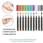 Temporäre Tattoo-Marker Set – 10 Farben mit Pinselspitze -   Mivoza Deutschland