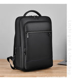 Leather backpack with USB charging port for 15.6-inch laptop