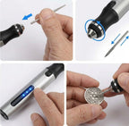Elektrischer Gravierstift mit Akku, 3 Stufen bis 18.000 U/min, USB-C, Aluminium