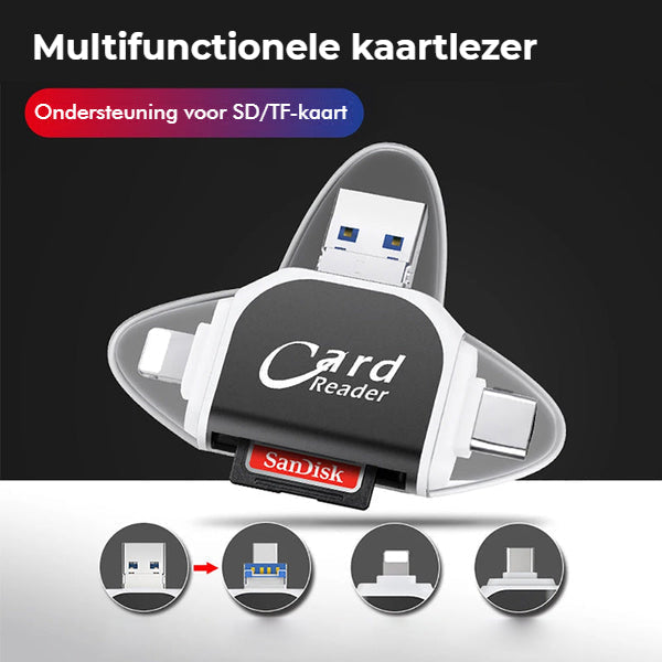 4-in-1 Universal Card Reader for SD and MicroSD Cards