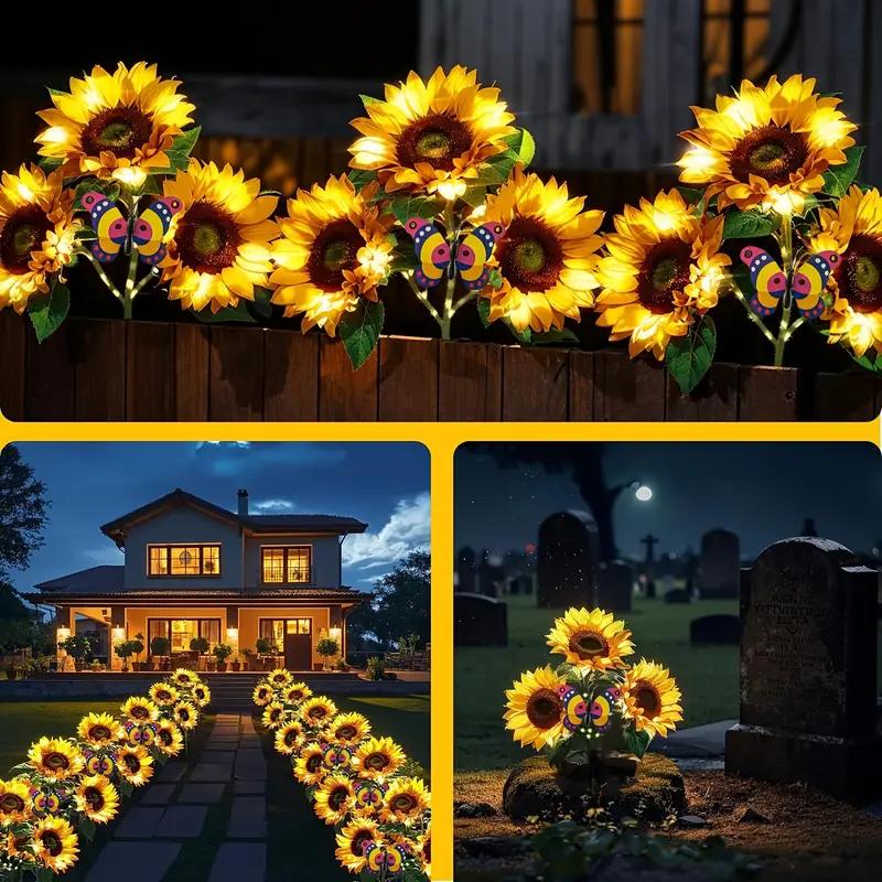 Solar-Sonnenblumenleuchte für Garten und Terrasse