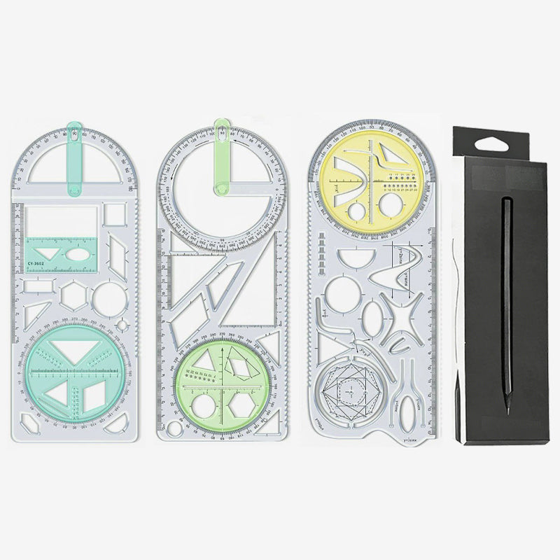 Multifunctional Geometry Ruler with Protractor