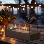 Table fireplace for terrace and balcony with bioethanol
