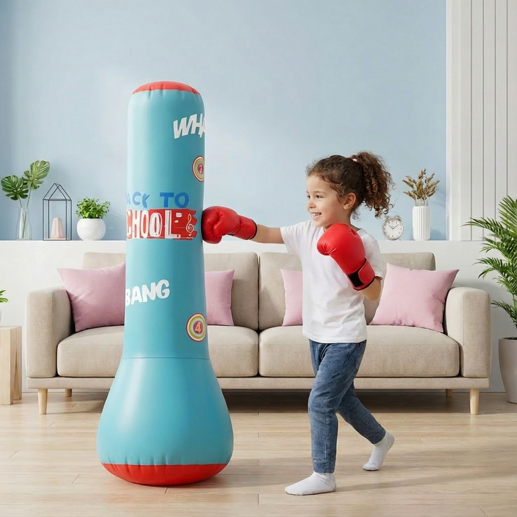 Inflatable punching bag for children with water base