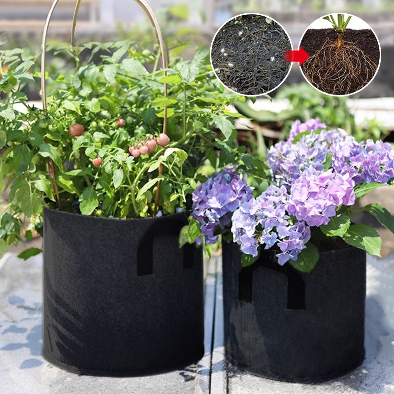 Pflanztaschen aus Filzstoff für Garten und Balkon