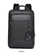 Leather backpack with USB charging port for 15.6-inch laptop